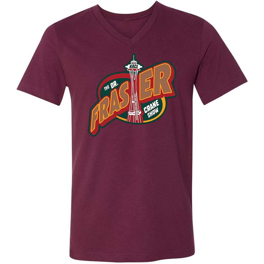 Unisex V-Neck T-Shirt - MYVCWDTS - Maroon - 14