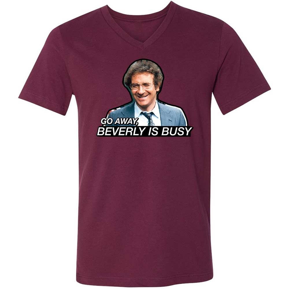 Unisex V-Neck T-Shirt - W77PZ8AL - Maroon - 14