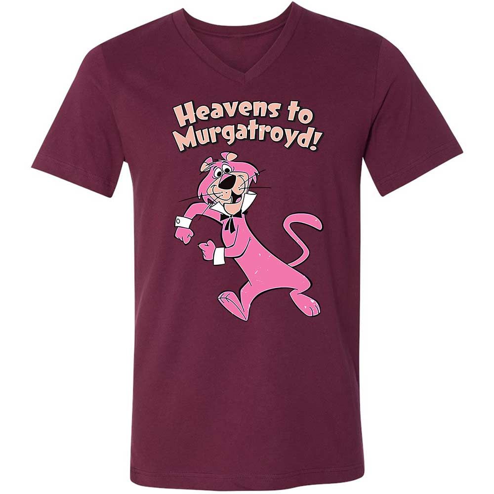 Unisex V-Neck T-Shirt - B38X9X74 - Maroon - 14
