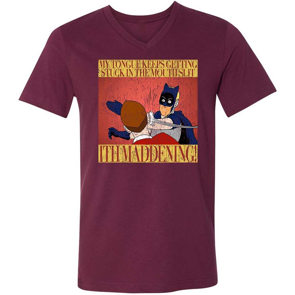 Unisex V-Neck T-Shirt - TWHLQE1W - Maroon - 14