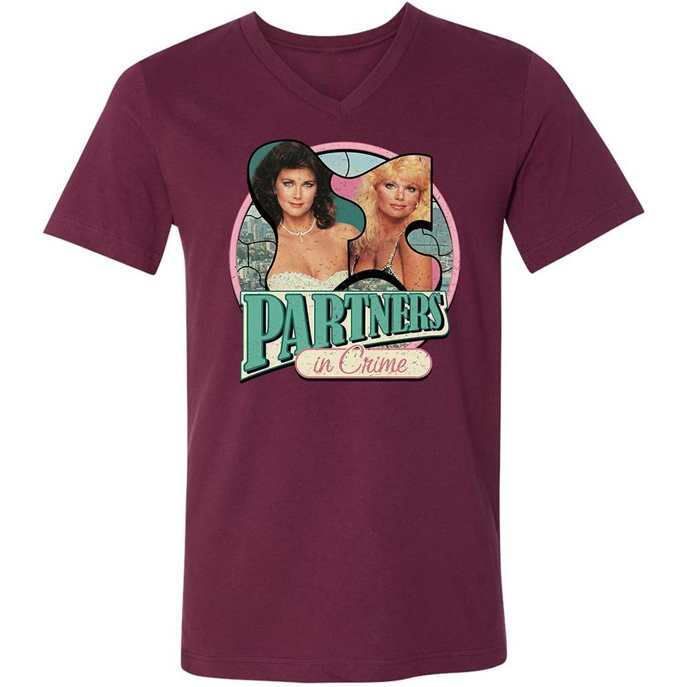 Unisex V-Neck T-Shirt - WBL6W3FH - Maroon - 14