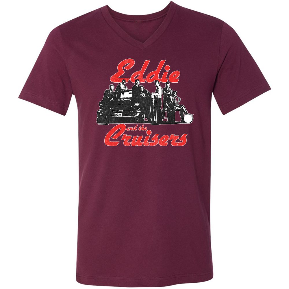 Unisex V-Neck T-Shirt - 3EGSKNKS - Maroon - 14