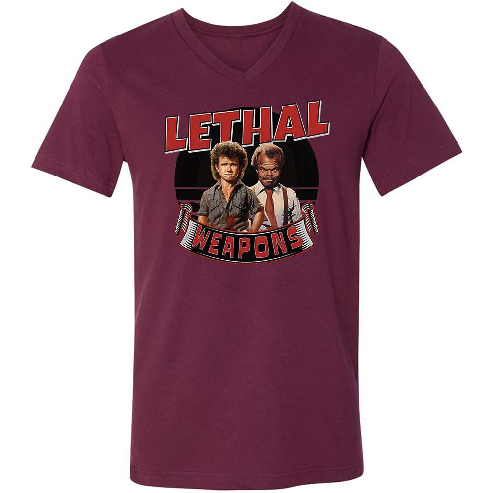 Unisex V-Neck T-Shirt - G4KE8GGG - Maroon - 14