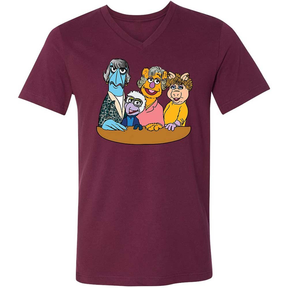 Unisex V-Neck T-Shirt - 8N91VZ57 - Maroon - 14