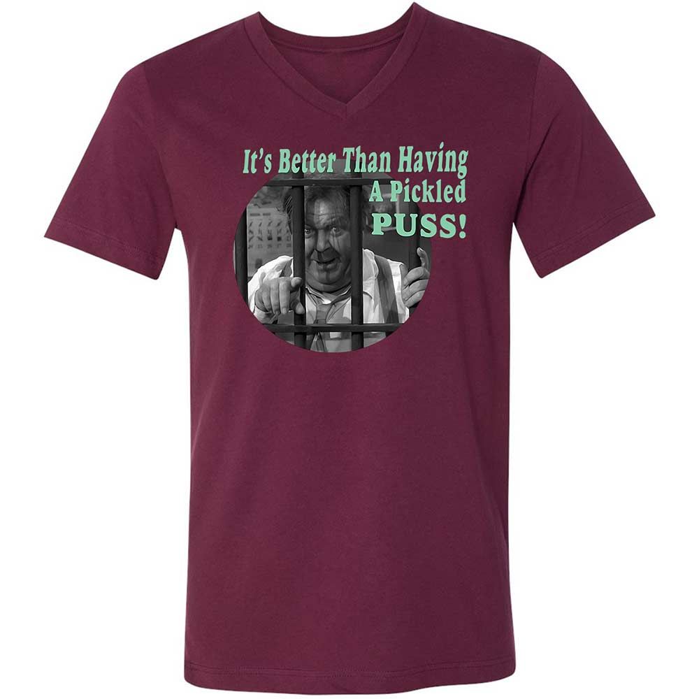 Unisex V-Neck T-Shirt - 4NK3H2BA - Maroon - 14