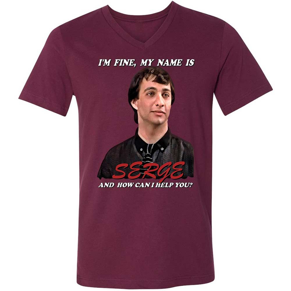 Unisex V-Neck T-Shirt - YHW5NX5S - Maroon - 14
