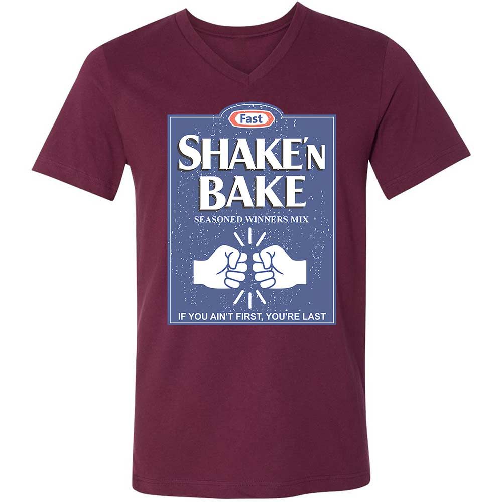 Unisex V-Neck T-Shirt - DD44RRWL - Maroon - 14