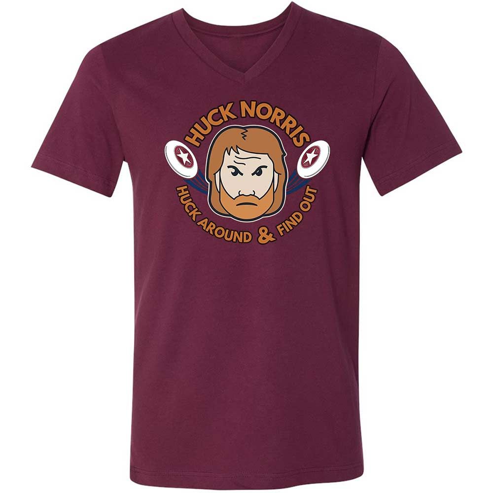 Unisex V-Neck T-Shirt - LNYD3Y8C - Maroon - 14