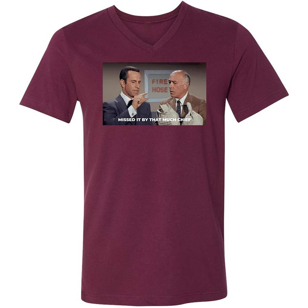 Unisex V-Neck T-Shirt - 5114RHL7 - Maroon - 14
