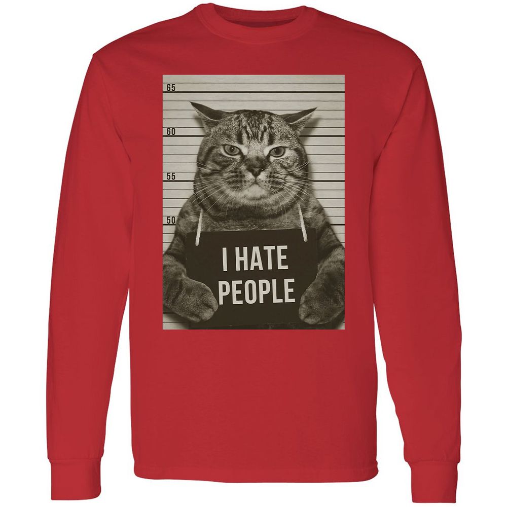 Long Sleeve T-Shirt - Q4W4UPQ8 - Red - 14