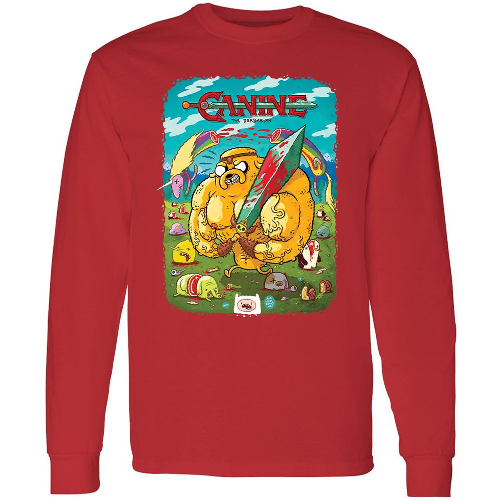 Long Sleeve T-Shirt - JU34GMNQ - Red - 14