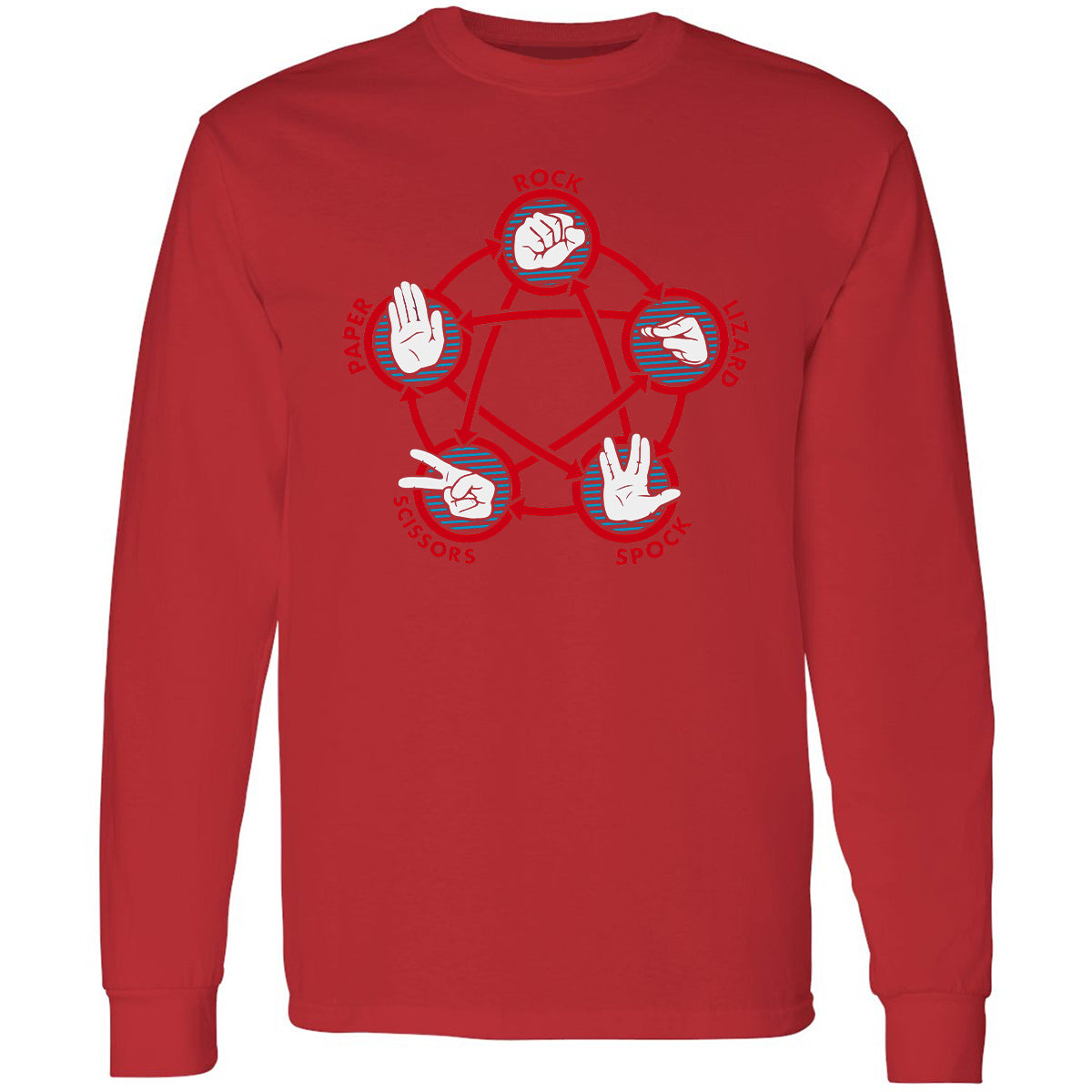 Long Sleeve T-Shirt - V8UTT6SY - Red - 14