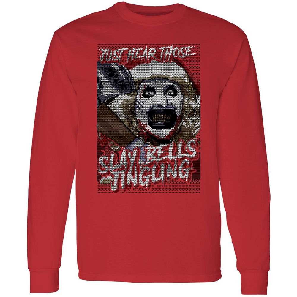Slay Bells Jingling Long Sleeve T-Shirt - Red - 14