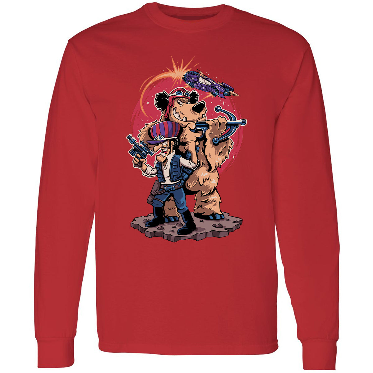 Long Sleeve T-Shirt - J1BXLWZD - Red - 14