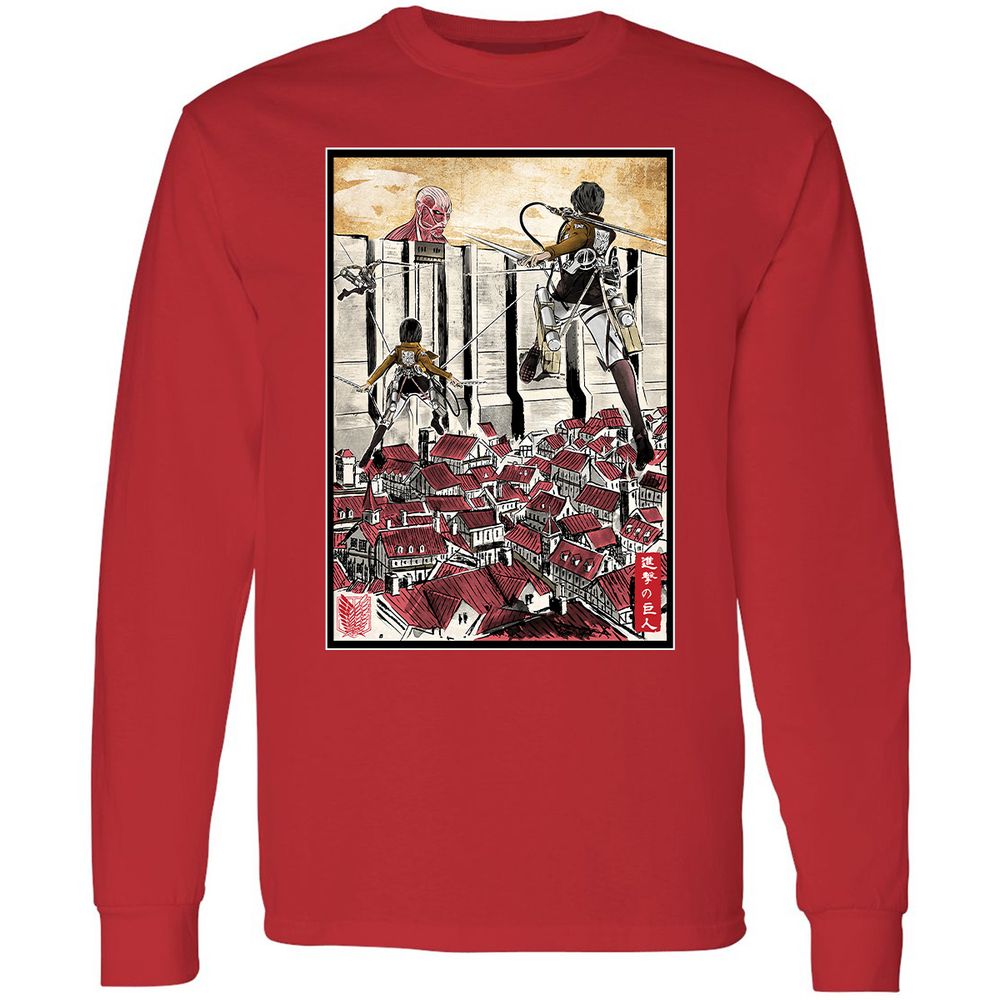 Long Sleeve T-Shirt - TUG6RJ2R - Red - 14