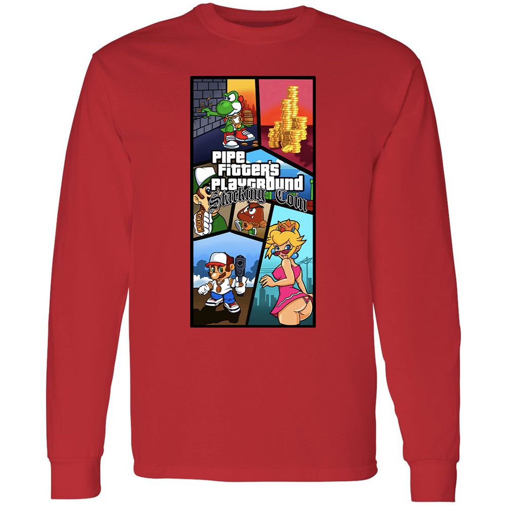 Long Sleeve T-Shirt - HM81VZ6X - Red - 14