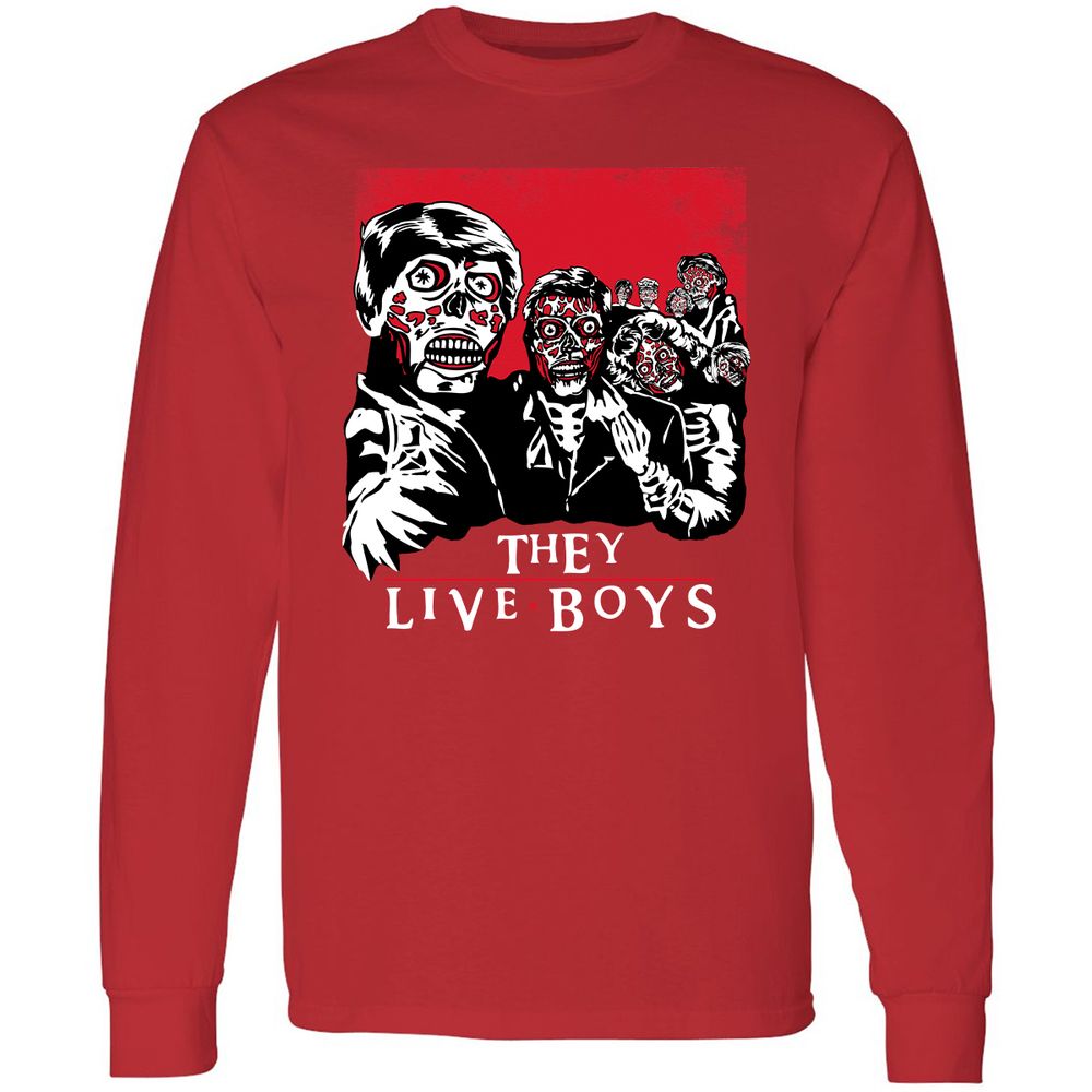 Long Sleeve T-Shirt - B63RZX96 - Red - 14