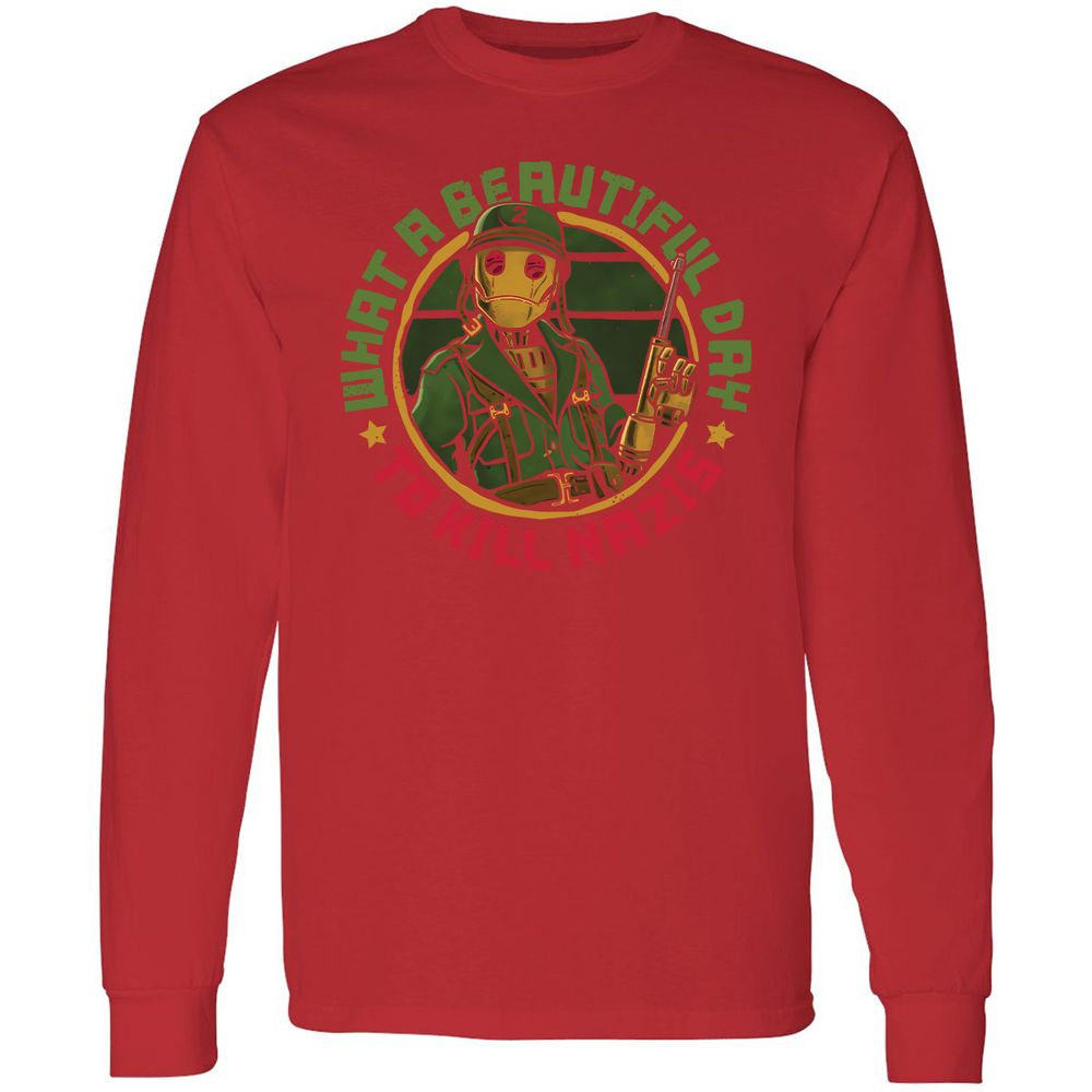 Long Sleeve T-Shirt - BHNA1P4Q - Red - 14