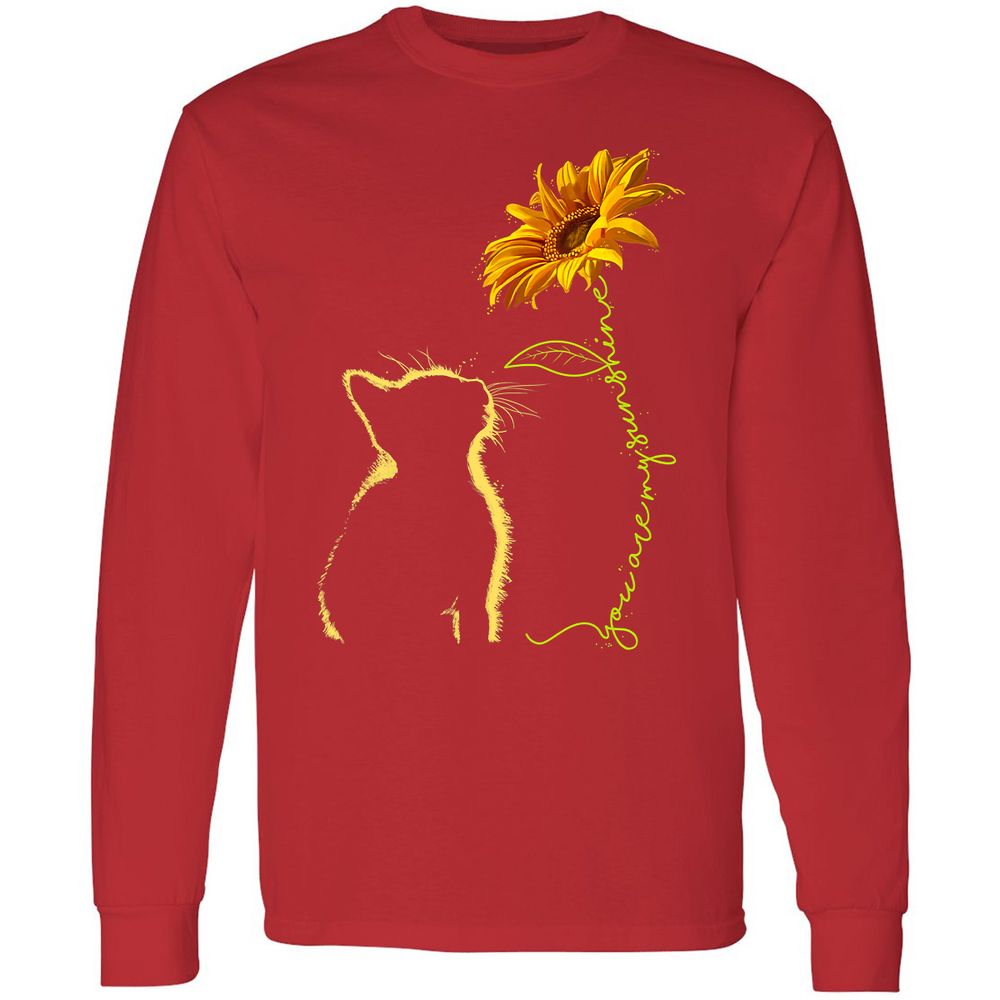 Long Sleeve T-Shirt - Q29ZRF7G - Red - 14