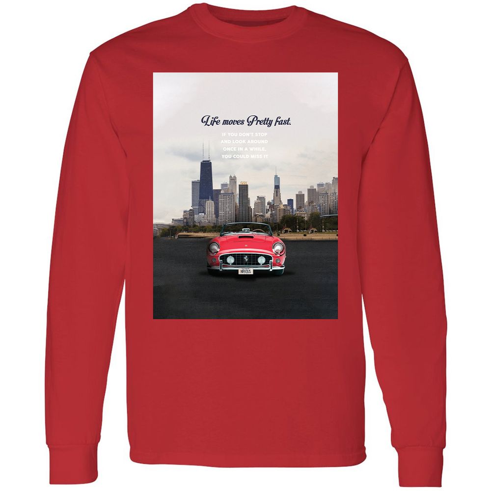Long Sleeve T-Shirt - YK5LF7D9 - Red - 14