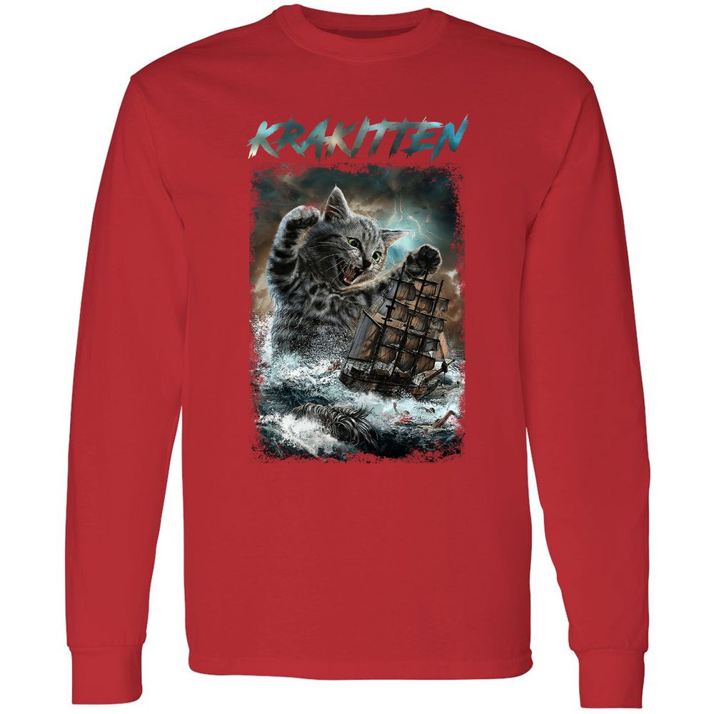 Long Sleeve T-Shirt - U99XET3C - Red - 14