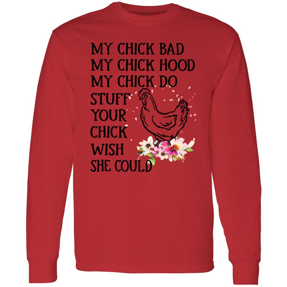 Long Sleeve T-Shirt - QZ9V13M7 - Red - 14