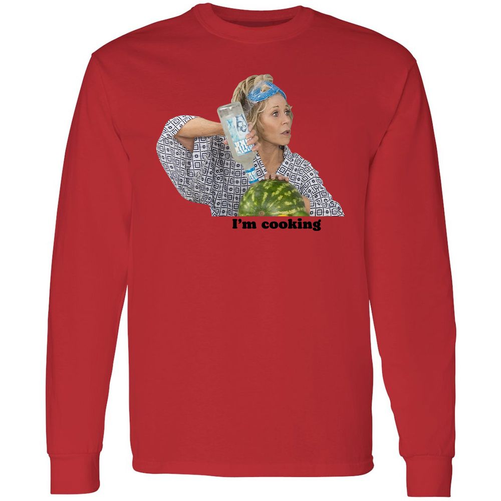 Long Sleeve T-Shirt - V64HWYN6 - Red - 14