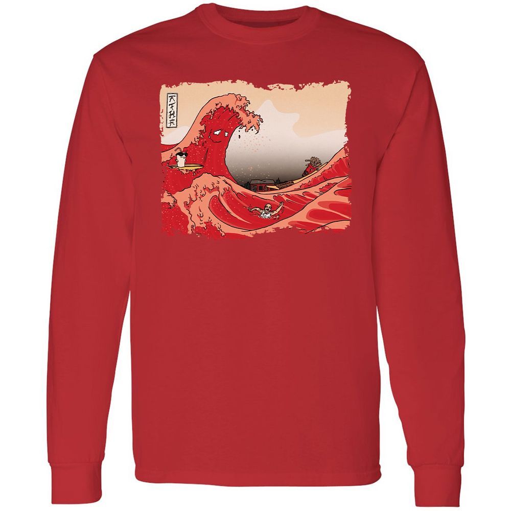 Long Sleeve T-Shirt - SDQTG7Y5 - Red - 14