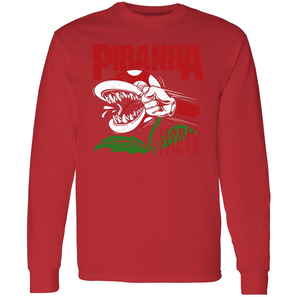 Long Sleeve T-Shirt - QLFV4WDF - Red - 14