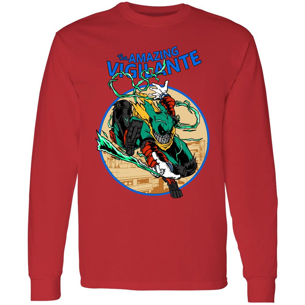 Long Sleeve T-Shirt - JH7QE9KF - Red - 14