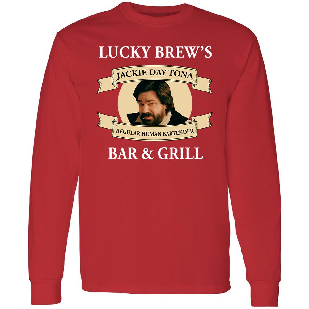 Long Sleeve T-Shirt - B44X1KDE - Red - 14