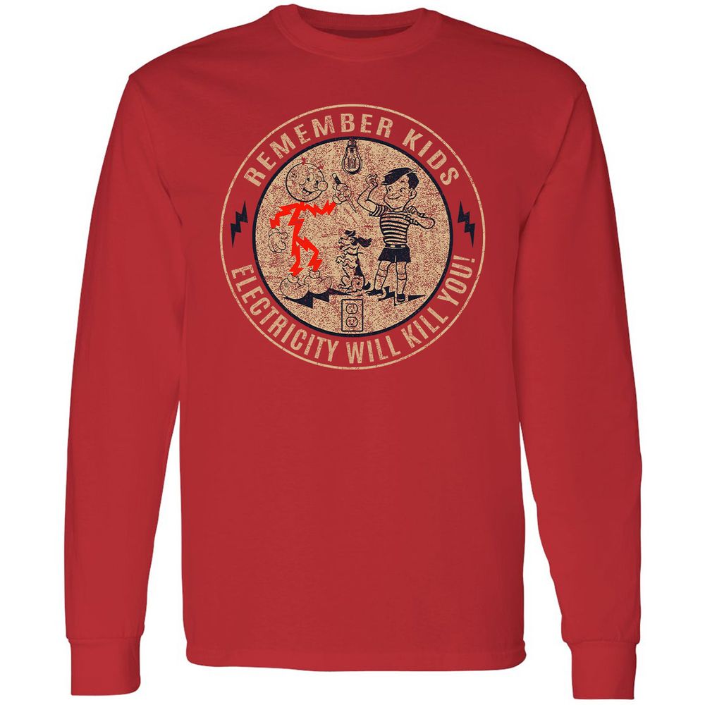 Long Sleeve T-Shirt - XWDCM9C8 - Red - 14