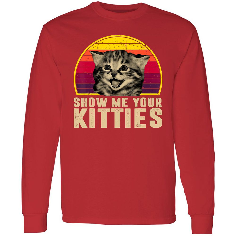 Long Sleeve T-Shirt - KDZSVY7H - Red - 14