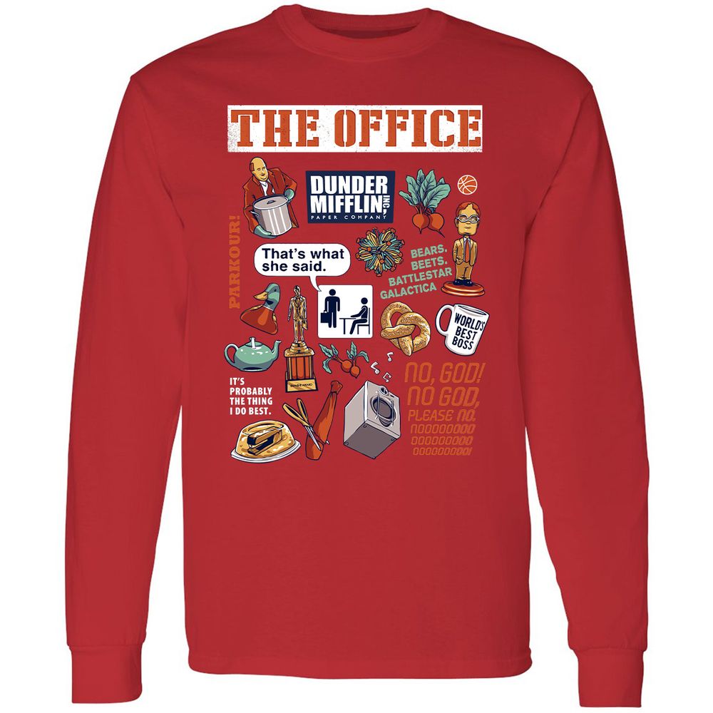 Long Sleeve T-Shirt - G45W1NKZ - Red - 14