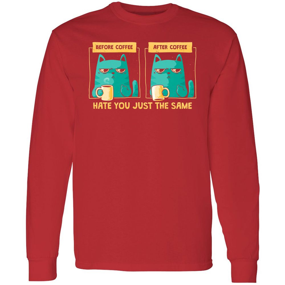 Long Sleeve T-Shirt - DQVXHY2U - Red - 14