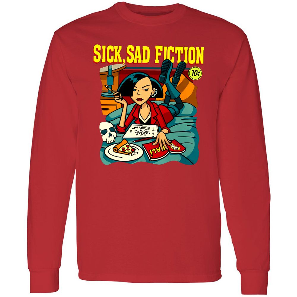 Long Sleeve T-Shirt - W3AW94QJ - Red - 14