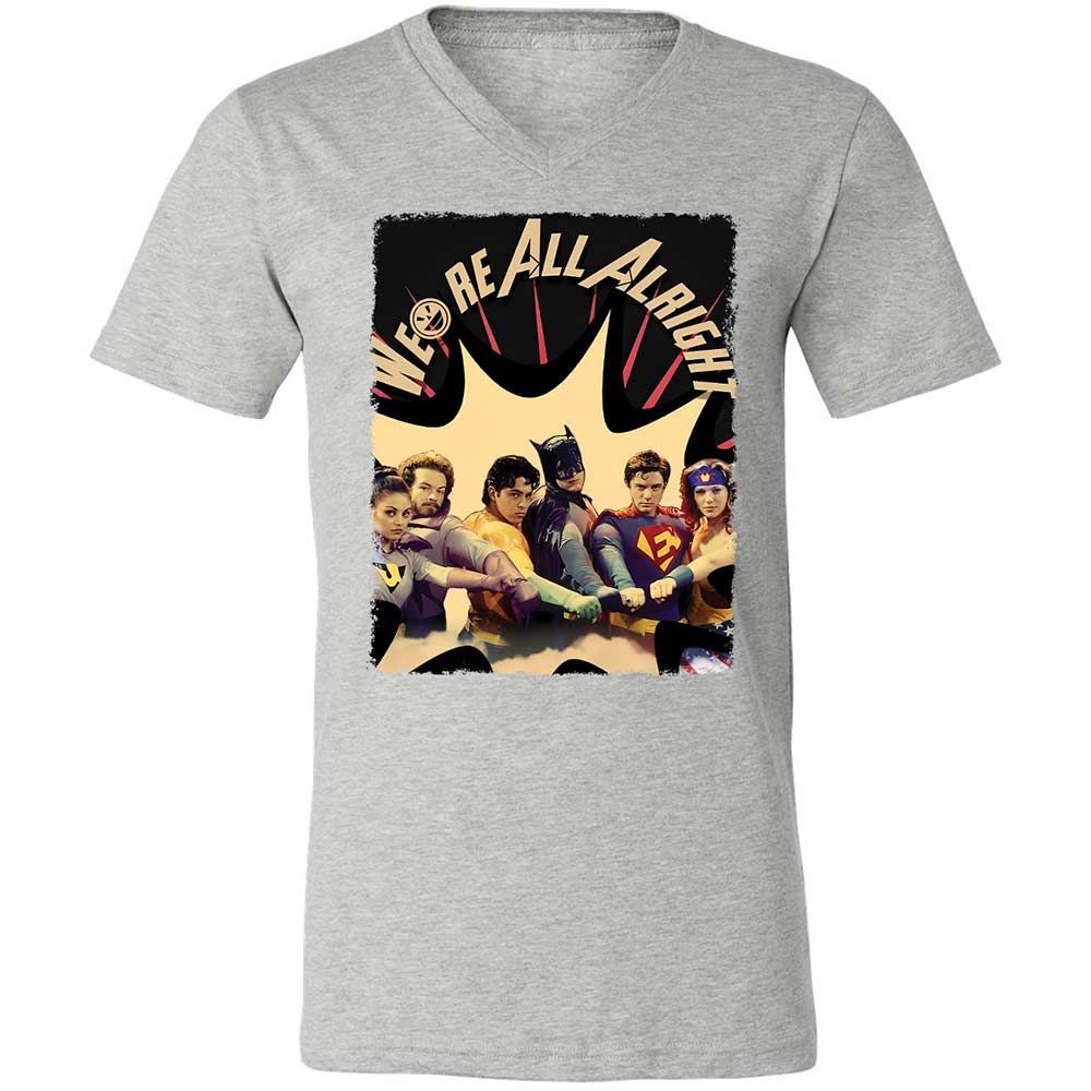 Unisex V-Neck T-Shirt - 6RKPQVZM - Athletic Heather - 15