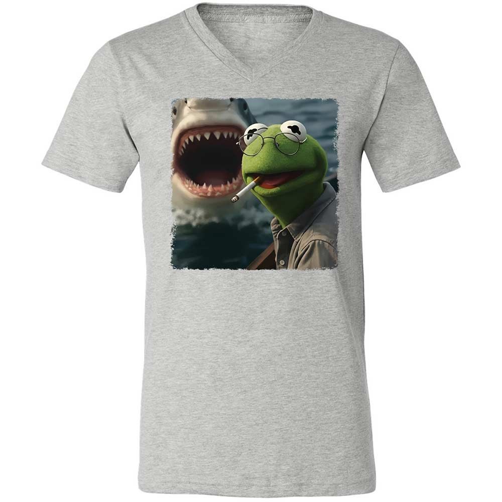 Unisex V-Neck T-Shirt - 6RWASGMF - Athletic Heather - 15