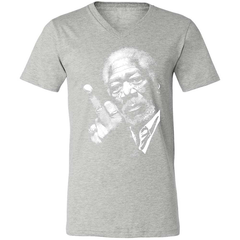 Morgan Freeman middle finger - Athletic Heather - 15