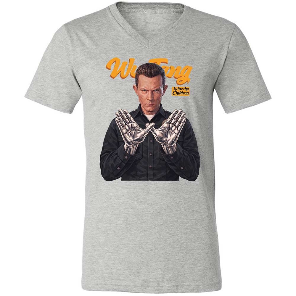 Unisex V-Neck T-Shirt - Black - Athletic Heather - 15
