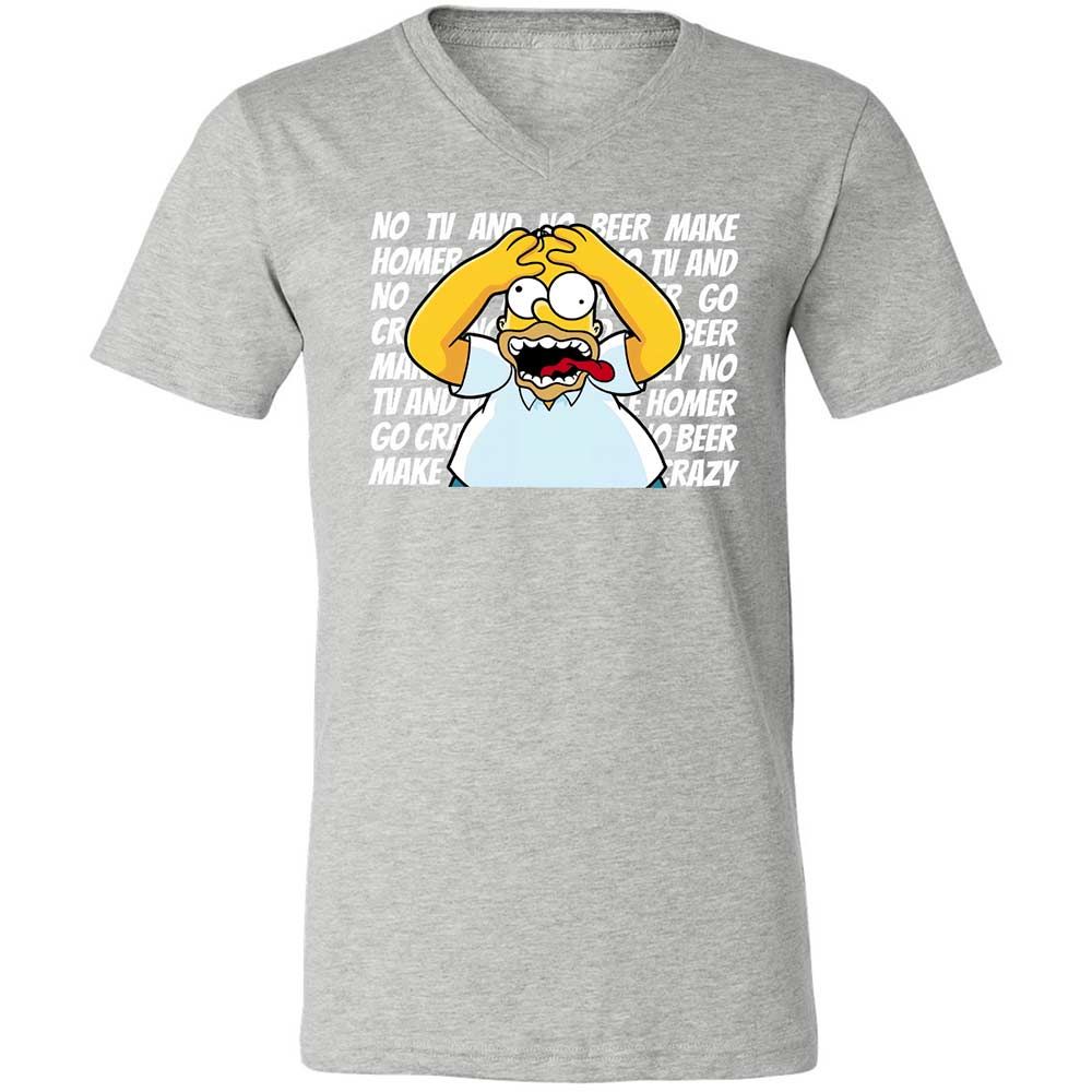 No TV and No Beer Make Homer Go Crazy - Athletic Heather - 15