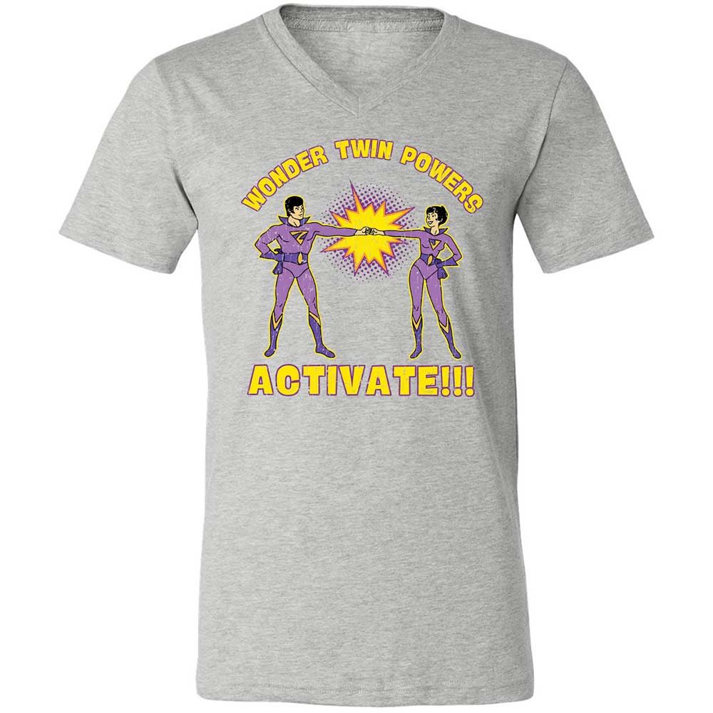 Unisex V-Neck T-Shirt - UQPFUBGY - Athletic Heather - 15