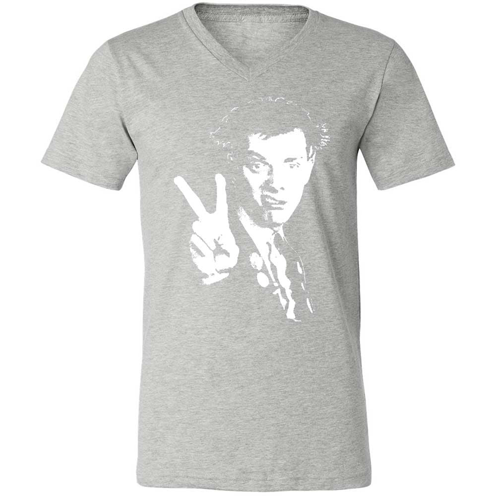 Unisex V-Neck T-Shirt - Black - Athletic Heather - 15
