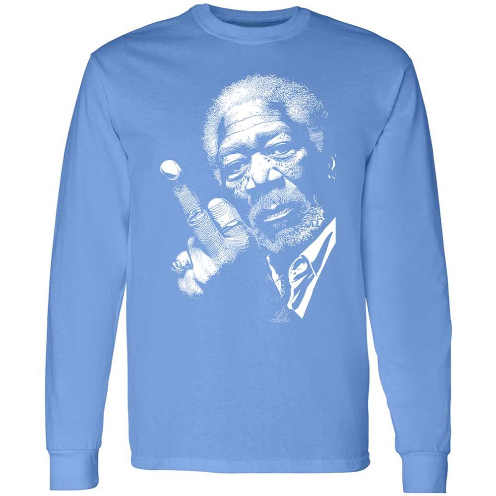 Morgan Freeman middle finger - Carolina Blue - 15