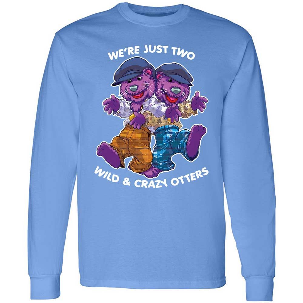 Two wild & crazy otters - Carolina Blue - 15