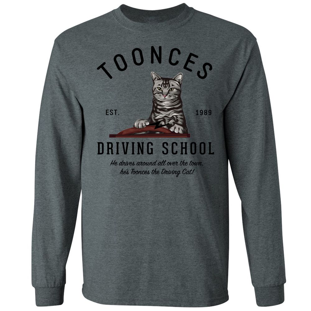 Funny Cat Driving School - Dark Heather - 15