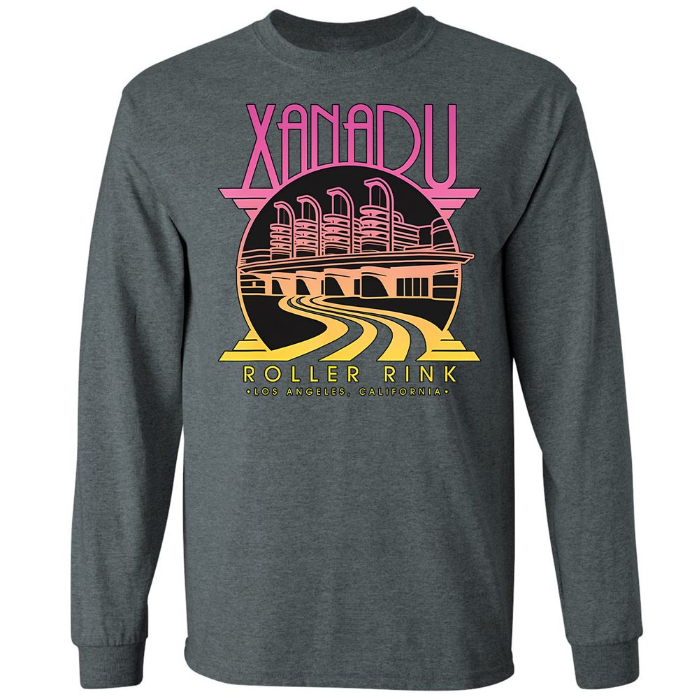 Olivia Newton-John Xanadu Roller Rink Pink Yellow Fade - Dark Heather - 15