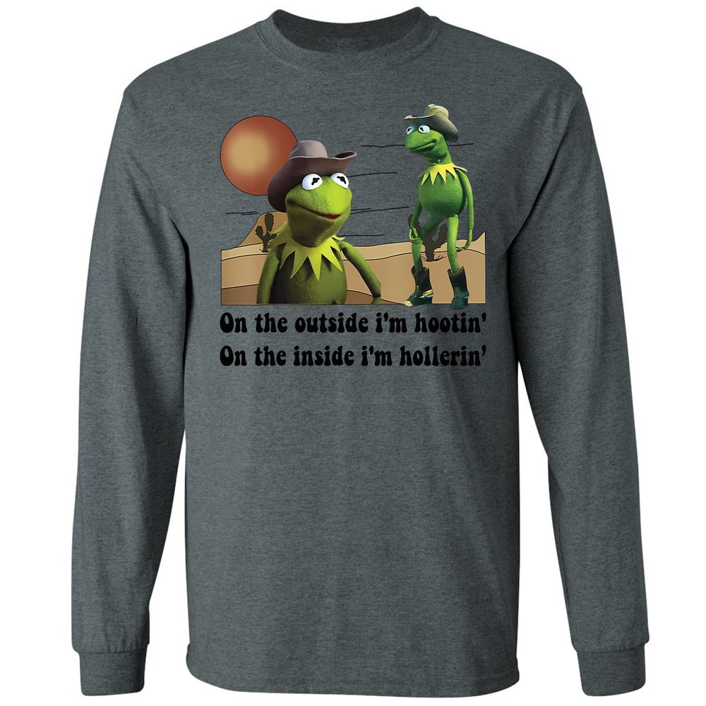 On the outside I'm hootin on the inside I'm hollerin - Dark Heather - 15