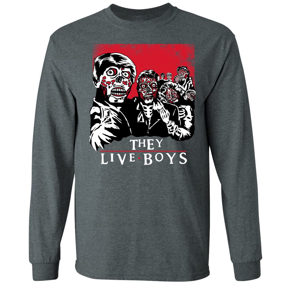 Long Sleeve T-Shirt - B63RZX96 - Dark Heather - 15