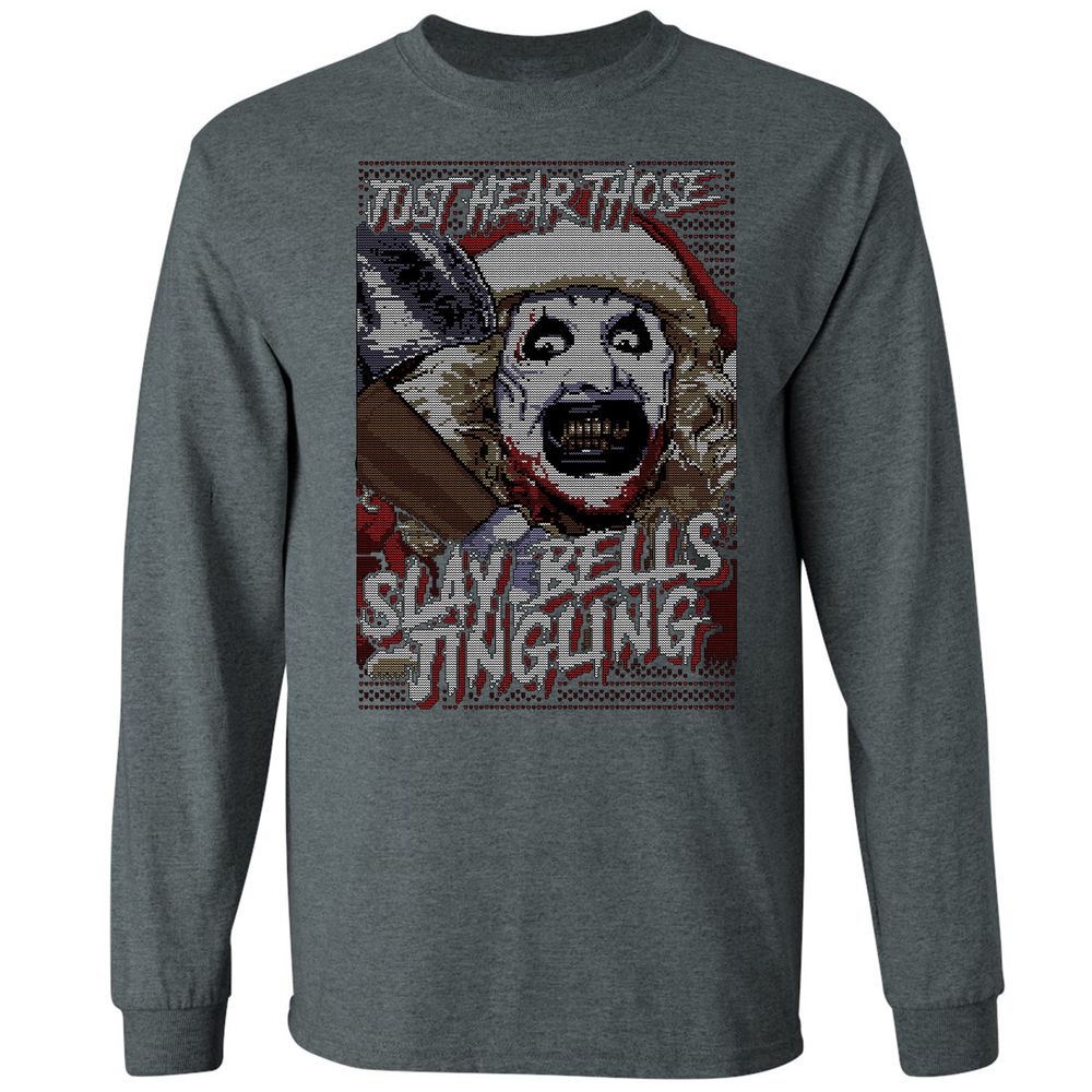Slay Bells Jingling Long Sleeve T-Shirt - Dark Heather - 15